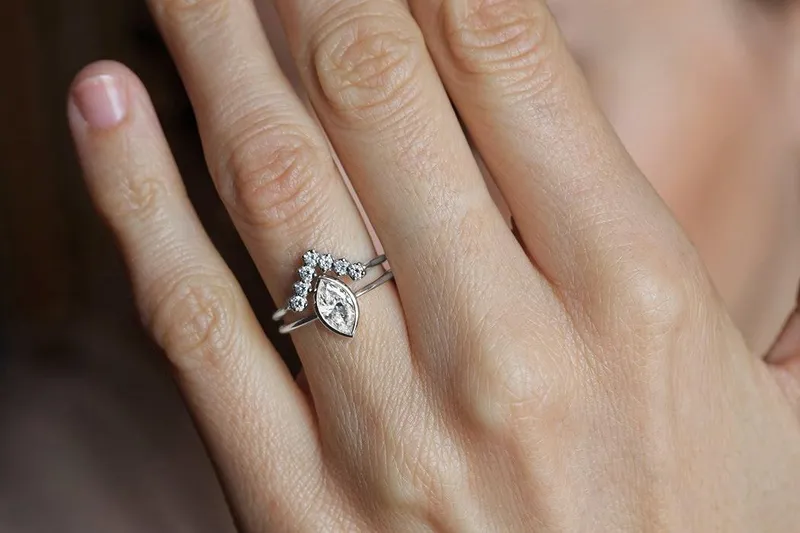 Simple 0.5 Carat Marquise Solitaire Diamond Engagement Ring vy 5