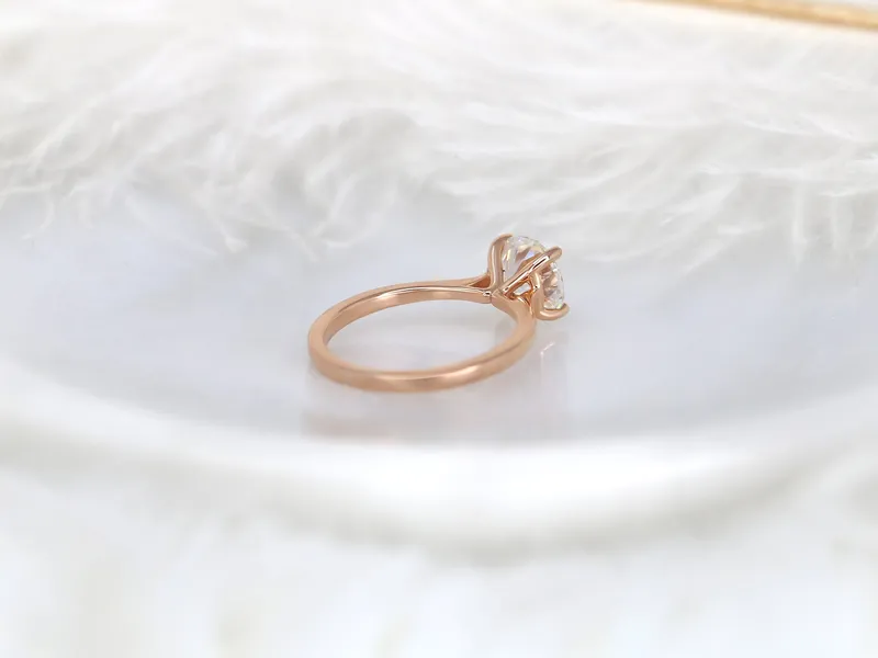 2ct Skinny Flora 8mm 14kt Moissanite Cinched Round Solitaire Ring view 7