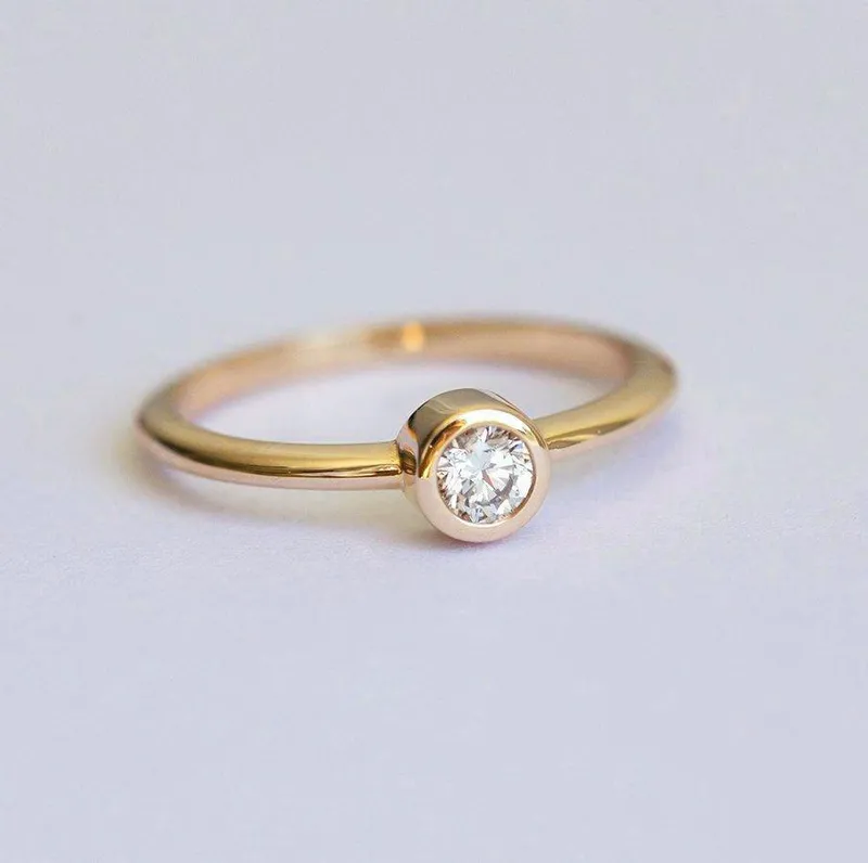 Solitaire Diamond Ring, Tiny Diamond Ring view 6