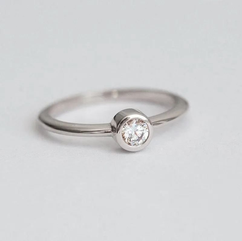 Solitaire Diamond Ring, Tiny Diamond Ring view 7