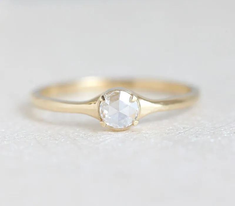 Solitaire Rose Cut Diamond Ring, Diamond Ring view 4
