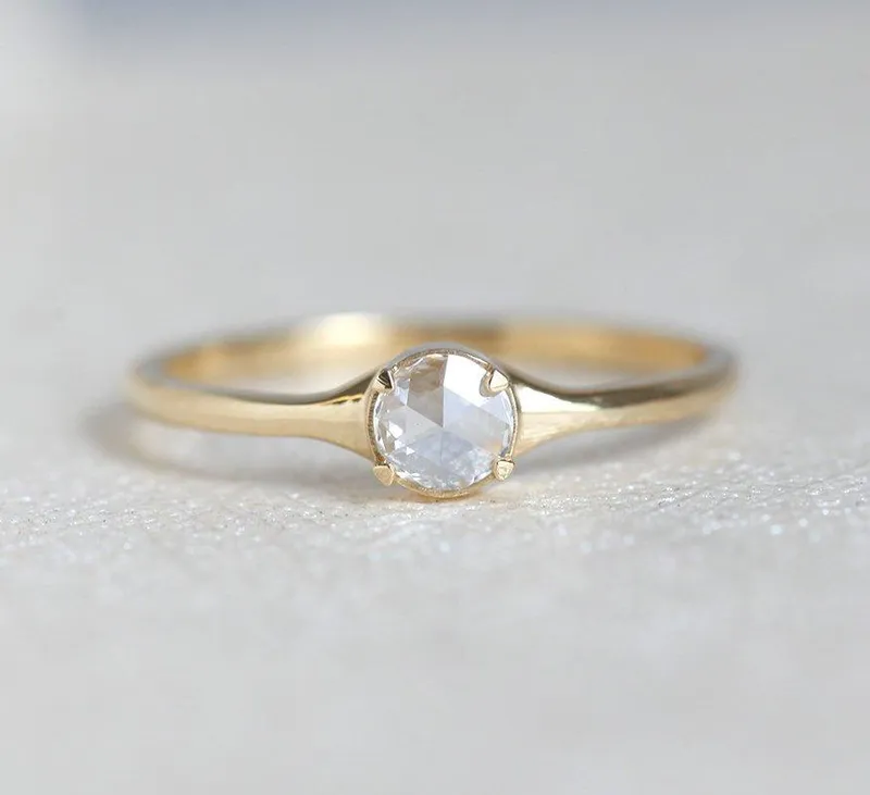 Solitaire Rose Cut Diamond Ring, Diamond Ring view 5