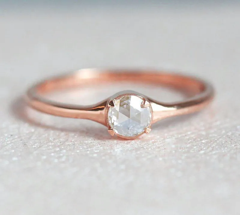 Solitaire Rose Cut Diamond Ring, Diamond Ring view 7