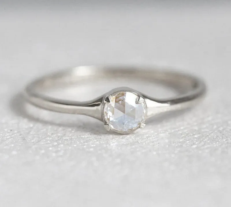 Solitaire Rose Cut Diamond Ring, Diamond Ring view 8