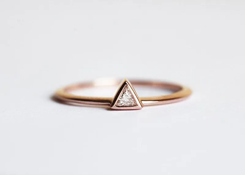 Solitaire Trillion Diamond Engagement Ring view 2