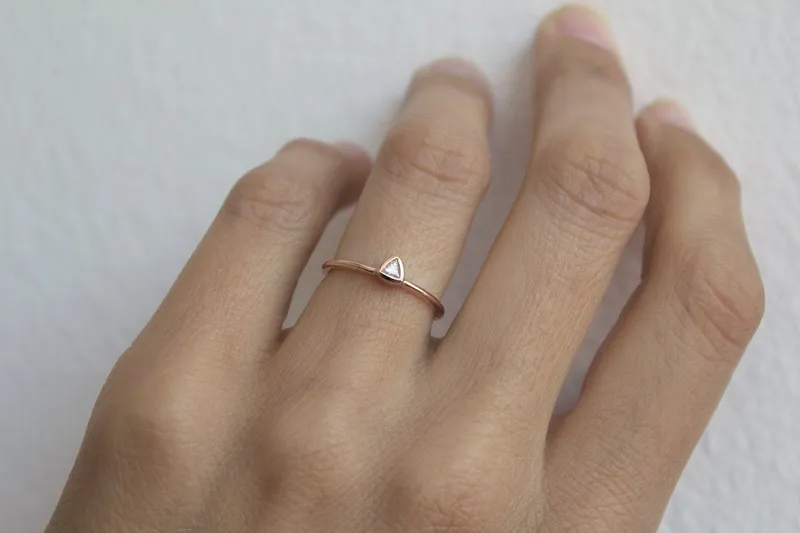 Solitaire Trillion Diamond Engagement Ring view 3