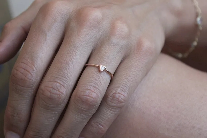 Solitaire Trillion Diamond Engagement Ring view 4