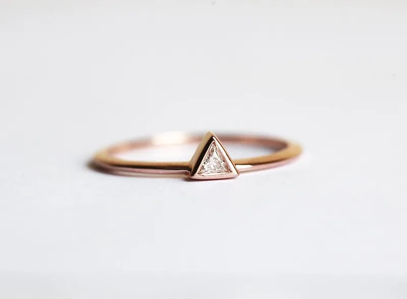 Solitaire Trillion Diamond Engagement Ring view 5