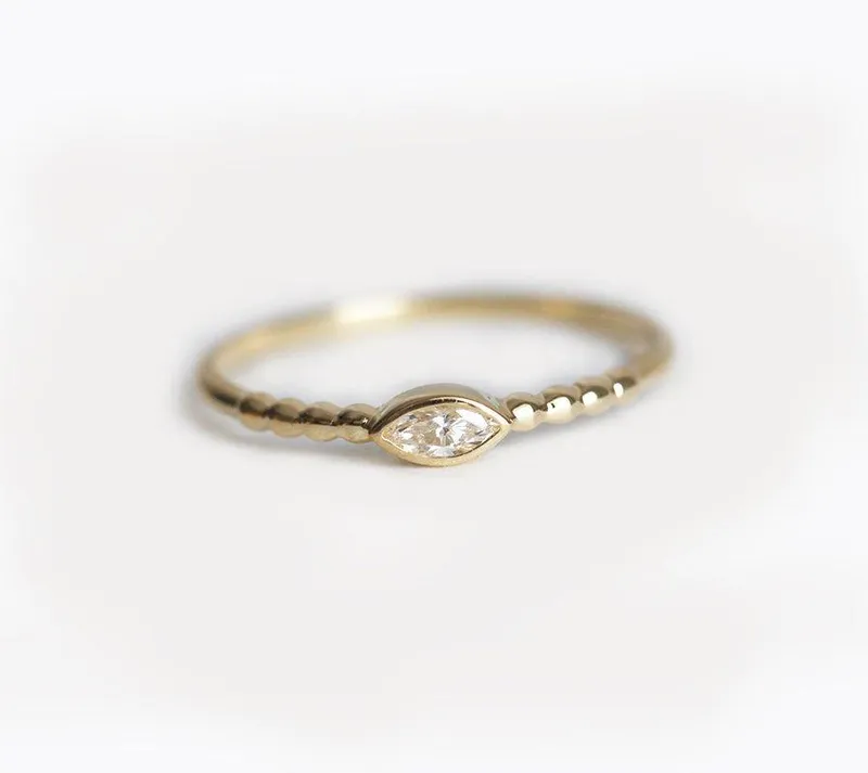 SOLITAIRE MARQUISE DIAMOND RING view 2
