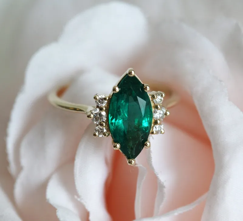 Sophia Marquise Emerald Ring vy 3