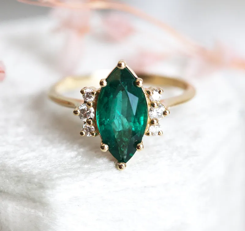 Sophia Marquise Emerald Ring vy 6