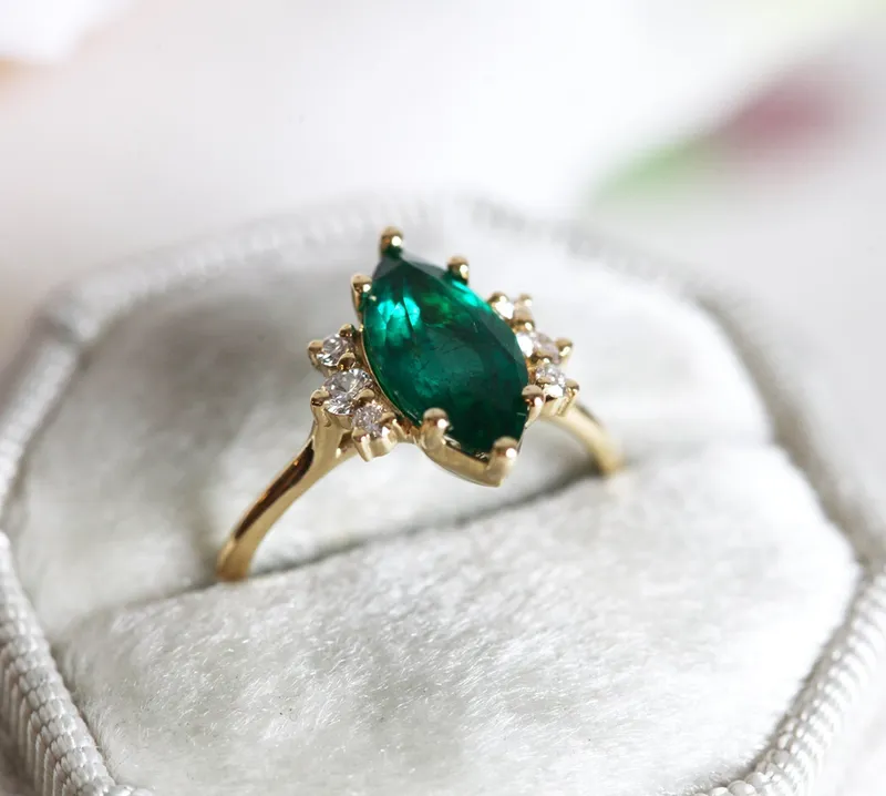 Sophia Marquise Emerald Ring vy 7