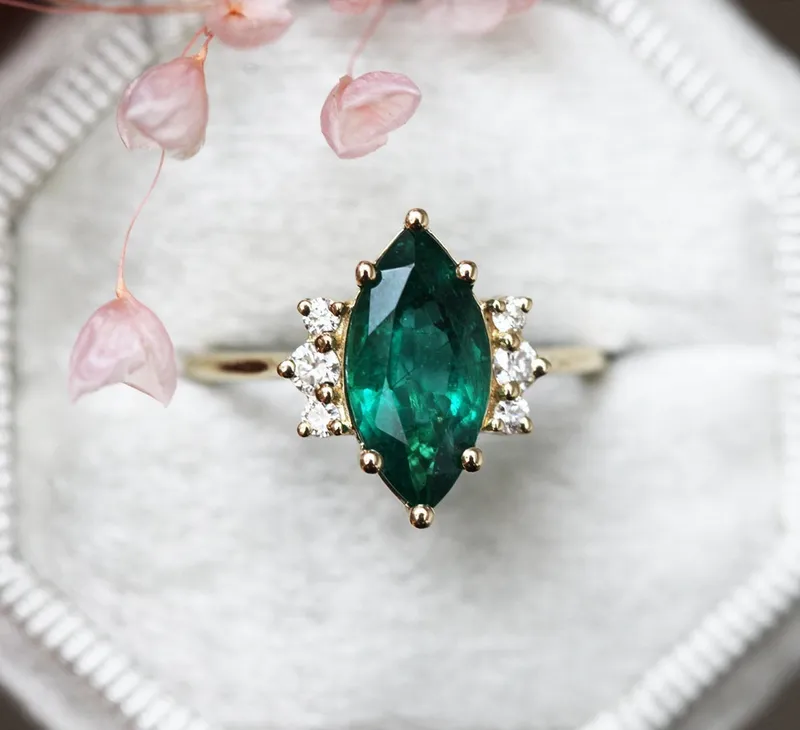 Sophia Marquise Emerald Ring green emerald emerald cut engagement ring