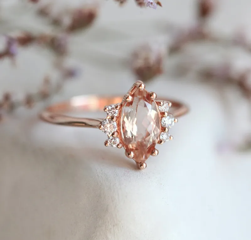 SOPHIA MARQUISE MORGANITE RING view 2