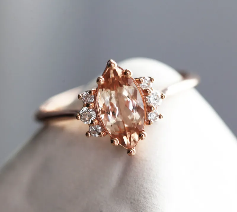 SOPHIA MARQUISE MORGANITE RING view 3