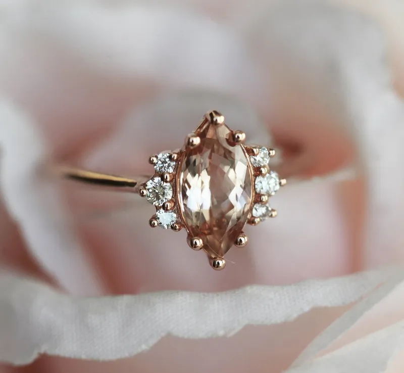 SOPHIA MARQUISE MORGANITE RING view 4