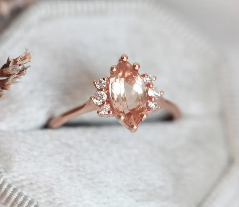 SOPHIA MARQUISE MORGANITE RING view 6