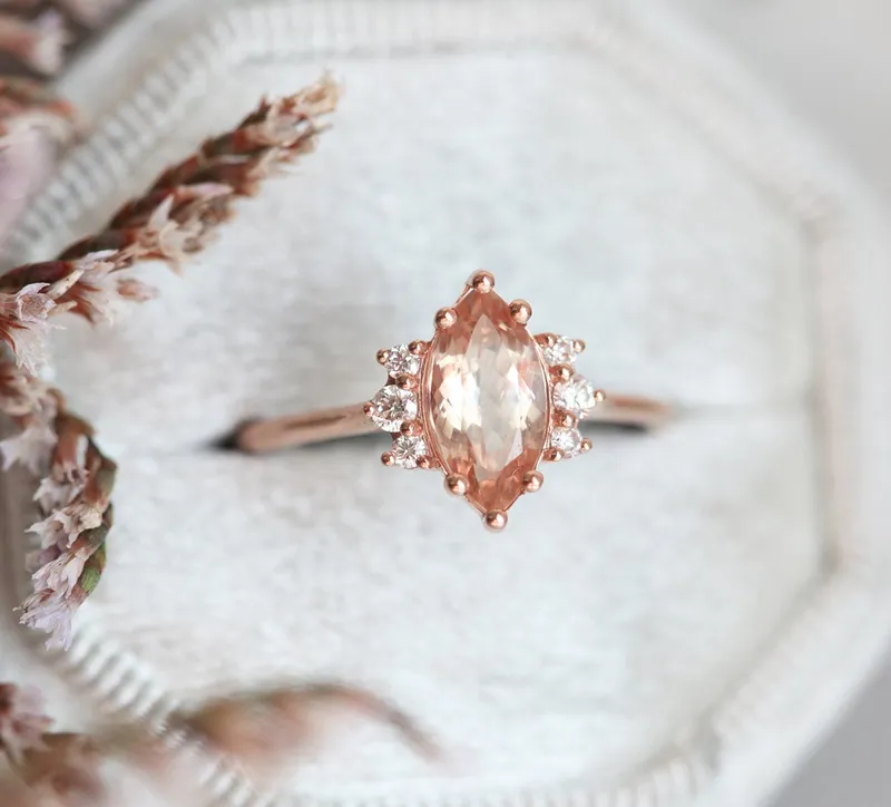 SOPHIA MARQUISE MORGANITE RING view 7