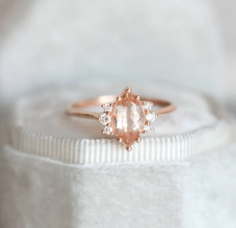 SOPHIA MARQUISE MORGANITE RING view 9