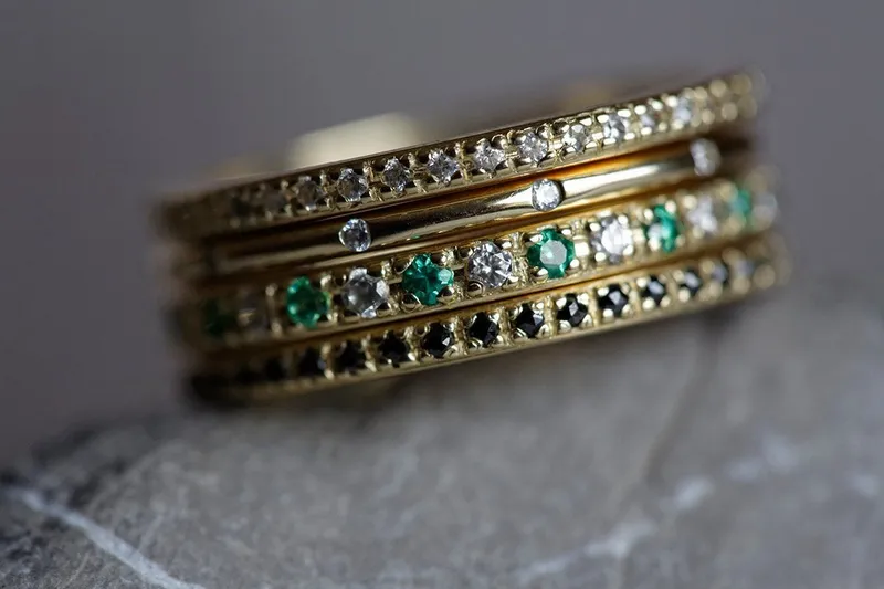 STACKING ENGAGEMENT RING, DIAMOND STACKING RINGS vy 2