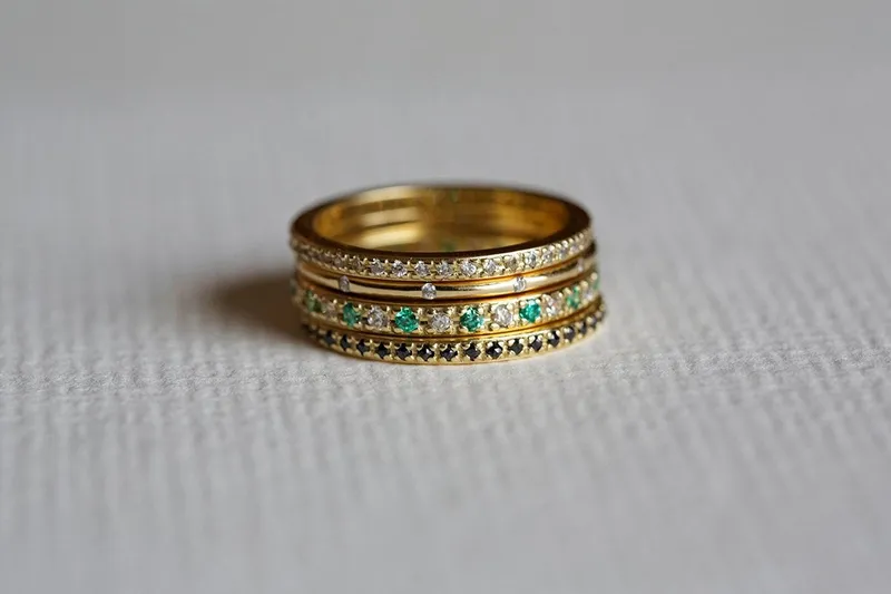 STACKING ENGAGEMENT RING, DIAMOND STACKING RINGS vy 3