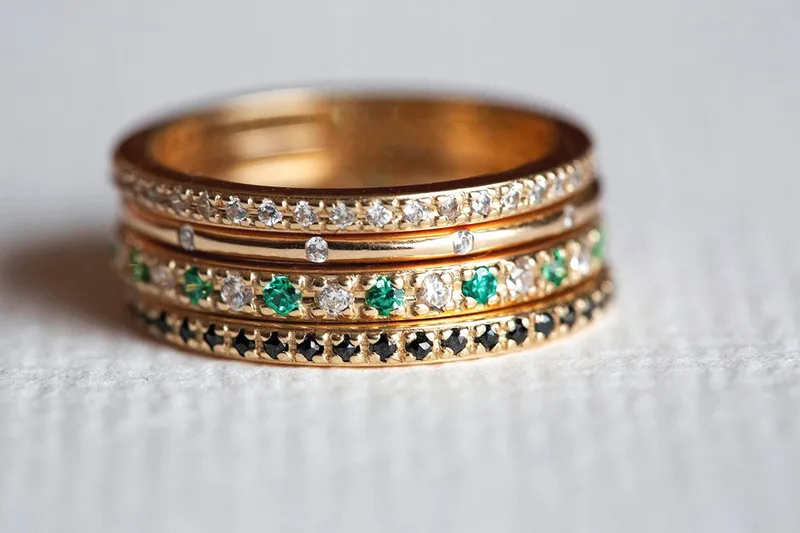 STACKING ENGAGEMENT RING, DIAMOND STACKING RINGS vy 5