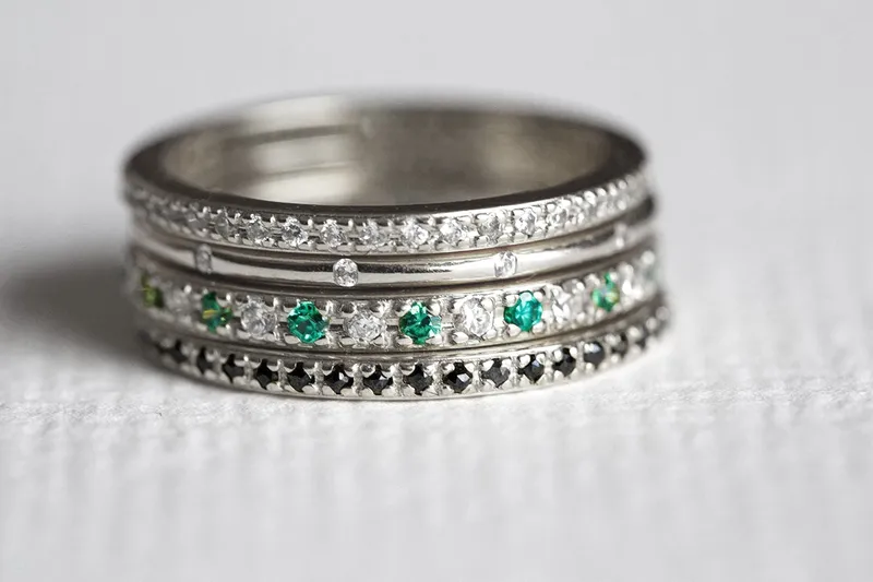 STACKING ENGAGEMENT RING, DIAMOND STACKING RINGS vy 6