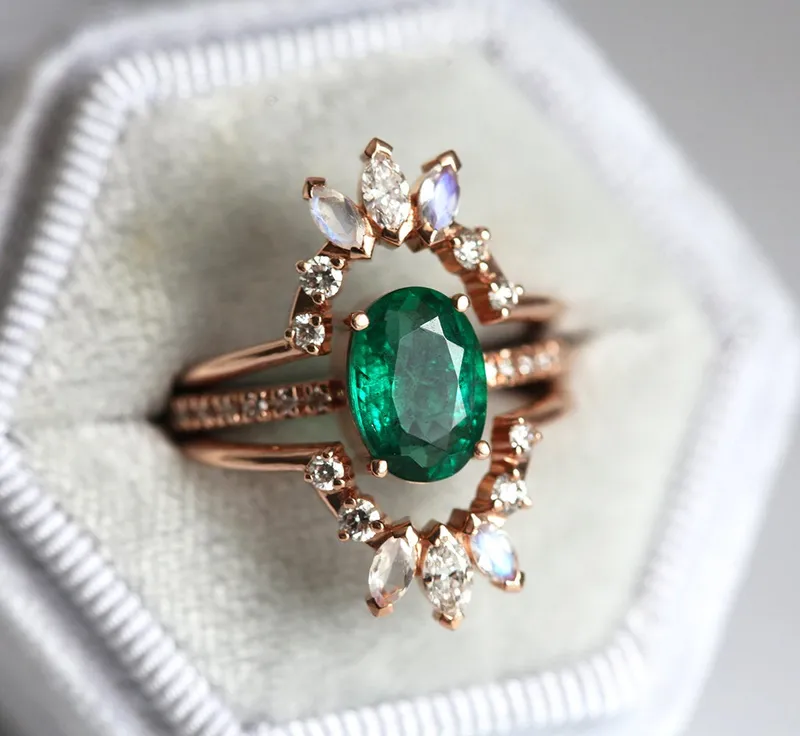Stella Oval Emerald Ring vy 7