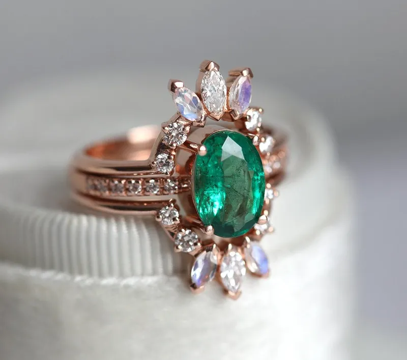 Stella Oval Emerald Ring vy 9