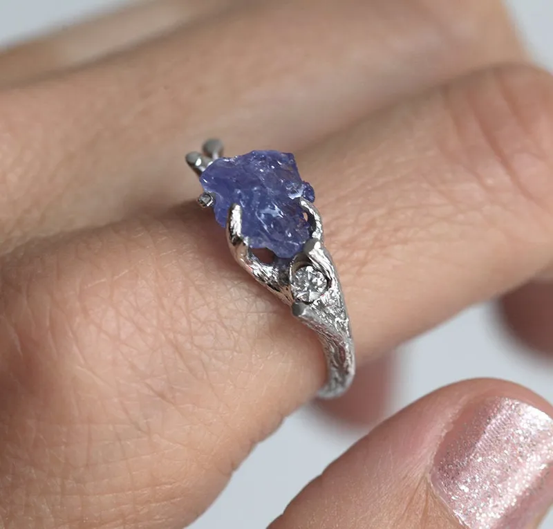 Stormi Raw Tanzanite Ring view 4