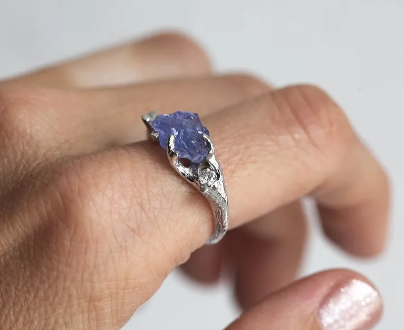 Stormi Raw Tanzanite Ring view 6