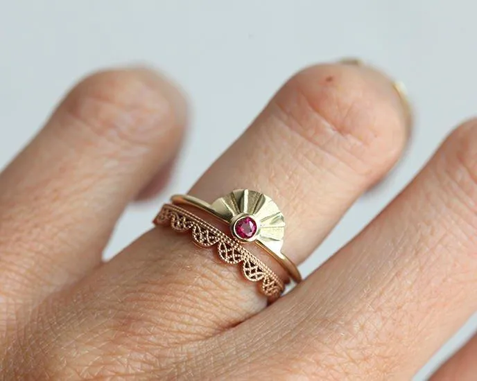 SUN RUBY RING, SUN RING view 2