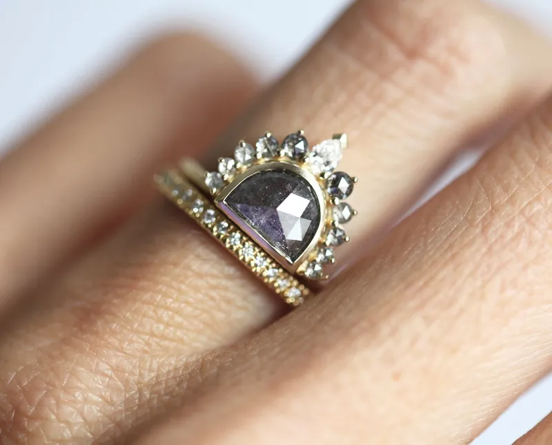 Sunrise Salt & Pepper Diamond Ring view 3