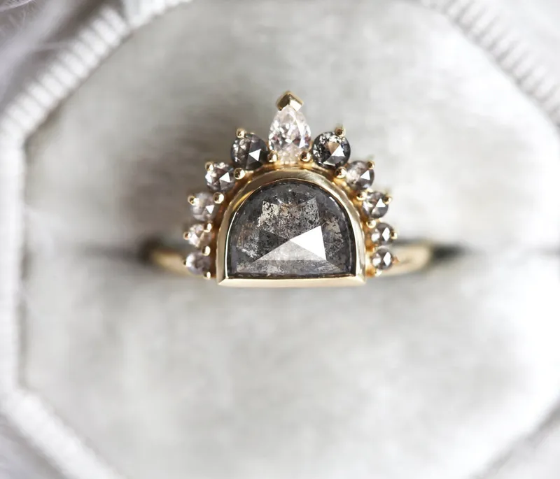 Sunrise Salt & Pepper Diamond Ring view 4