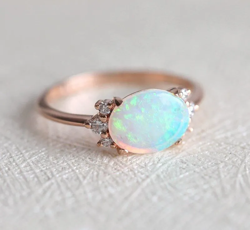 Tabitha Oval Opal Ring oval cut engagement ring
