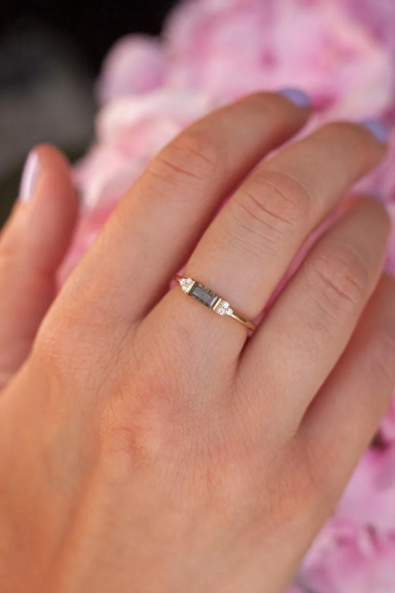 Taylor Moss Agate Baguette And Diamond Ring vy 5