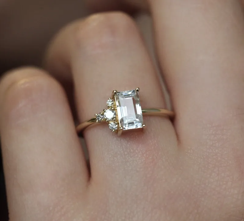 Theodore White Sapphire Diamond Ring vy 5