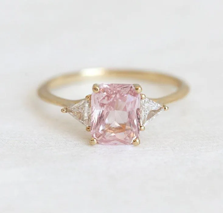 THERESA SAPPHIRE DIAMOND RING peach sapphire engagement ring