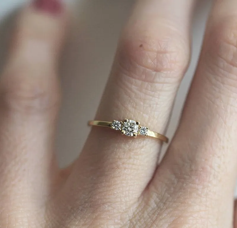 Three Diamond Ring, Three Stone Ring vy 2