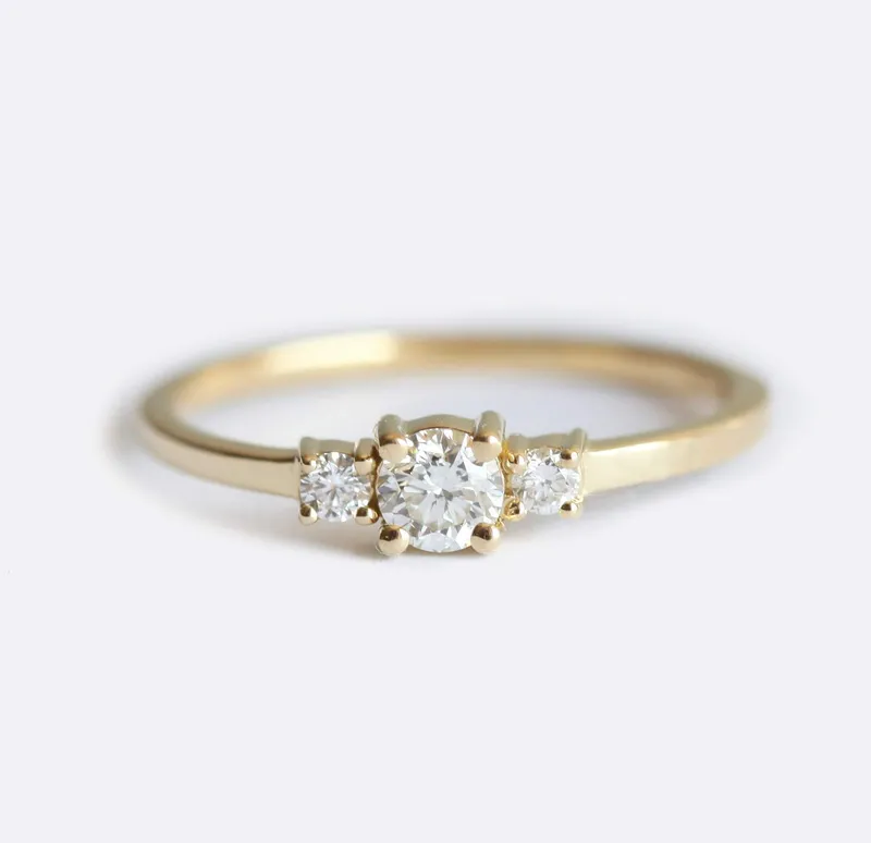Three Diamond Ring, Three Stone Ring vy 3