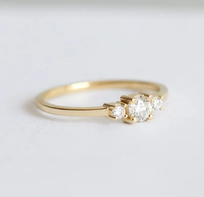 Three Diamond Ring, Three Stone Ring vy 4