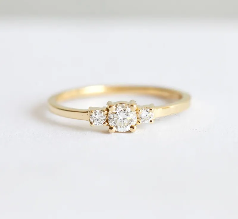 Three Diamond Ring, Three Stone Ring vy 5