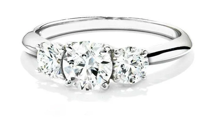 Three Stone Engagement Ring, Three Diamond Ring view 3