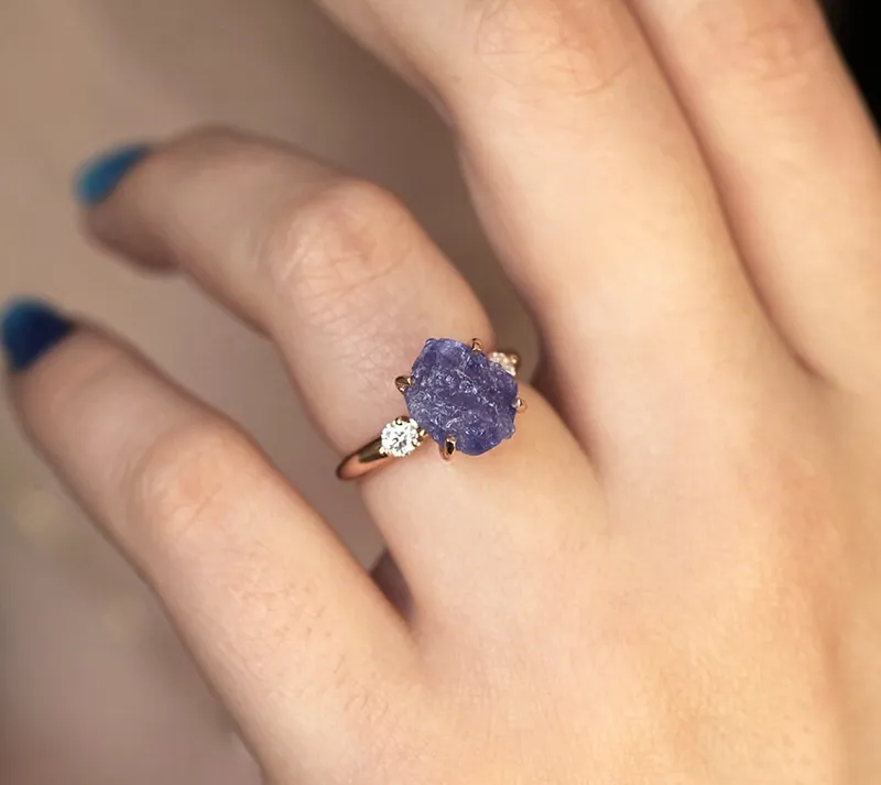 TINA RAW AQUAMARINE RING view 10