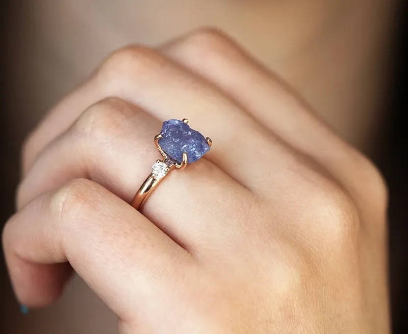 TINA RAW AQUAMARINE RING view 9