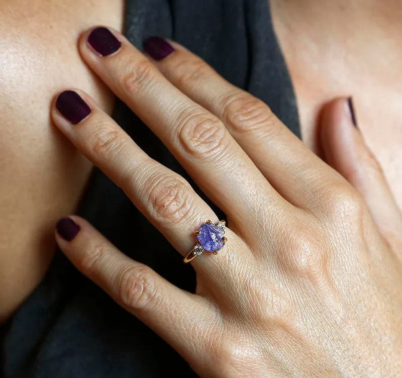 TINA RAW TANZANITE RING view 5