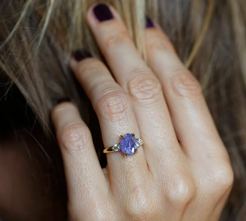 TINA RAW TANZANITE RING view 6