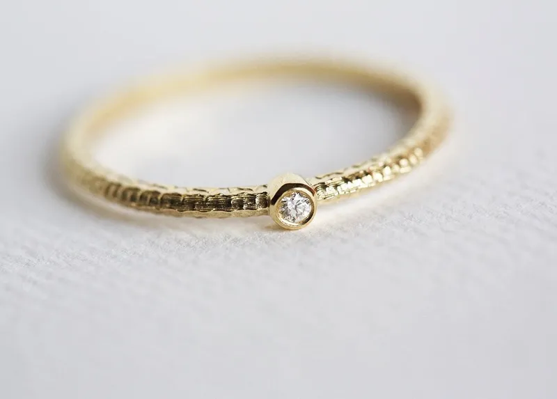 Tiny Diamond Ring, Baby Diamond Ring view 2