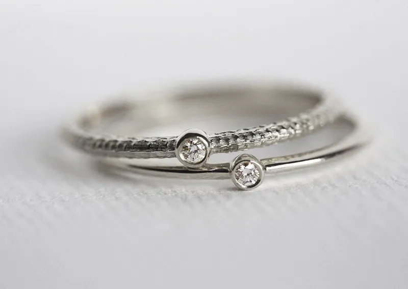 Tiny Diamond Ring, Baby Diamond Ring view 7