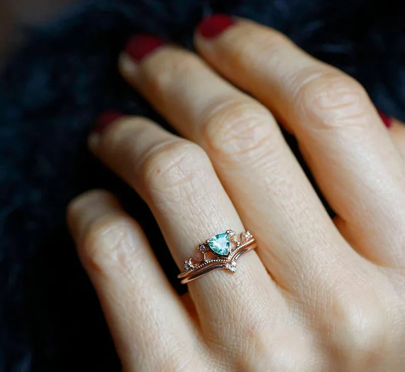 TOURMALINE RING SET, DIAMOND RING vy 2